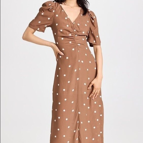 Baum and Pferdgarten Polka Dot Print Midi Dress - Picture 1 of 7